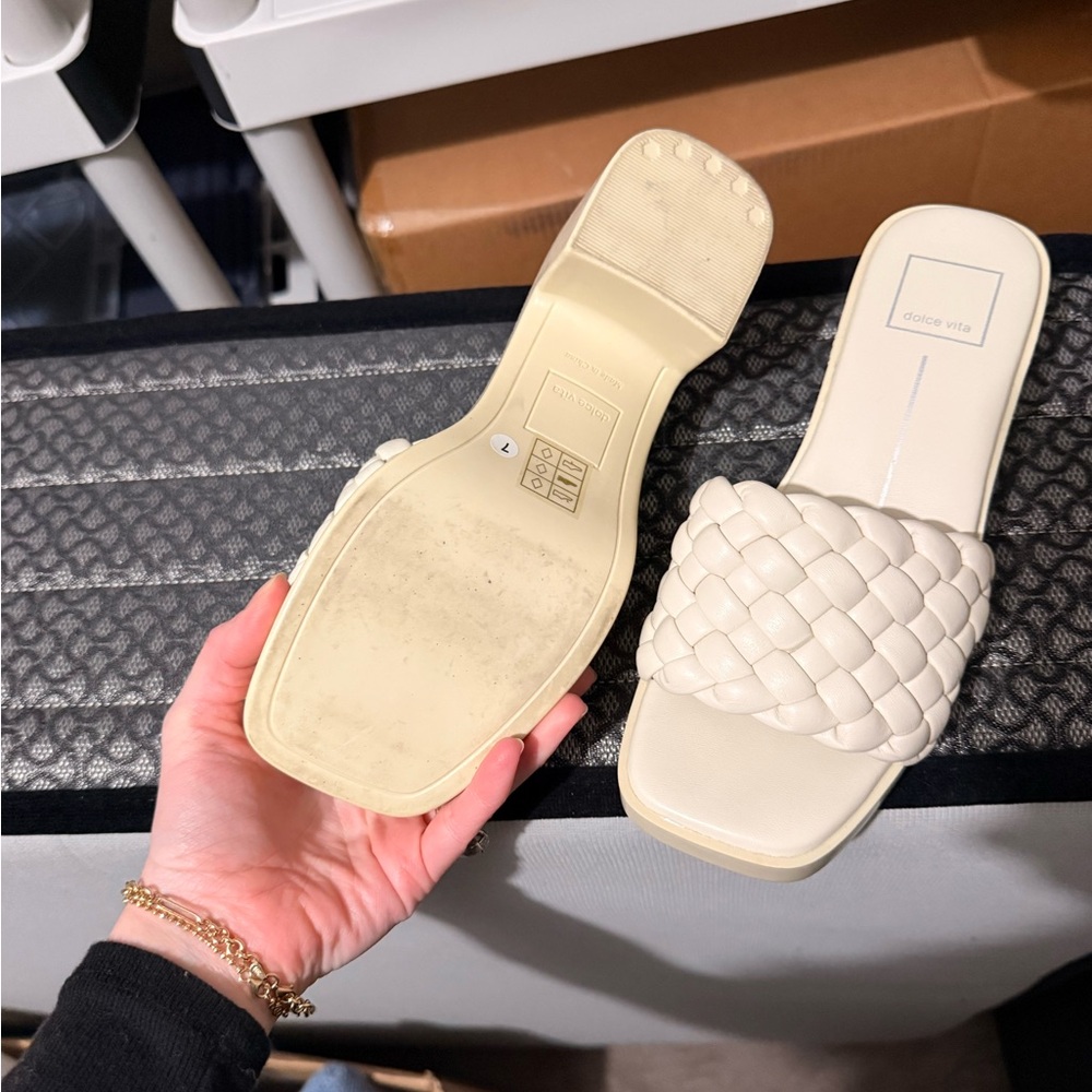Dolce Vita Braided Slide Sandal in Cream